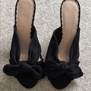 Women's Black Bow Slip-On Shoes